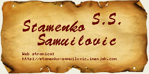 Stamenko Samuilović vizit kartica